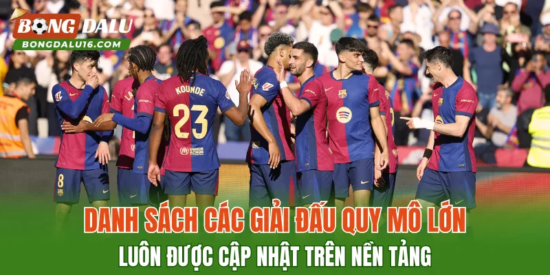Danh sách các giải đấu quy mô lớn luôn được cập nhật trên nền tảng